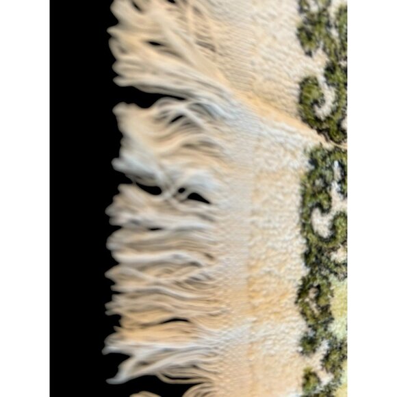 Vintage 70s Cannon Hand Kitchen Towel Dish Fringe Avocado Teapot Pepper Mill USA - Picture 6 of 8